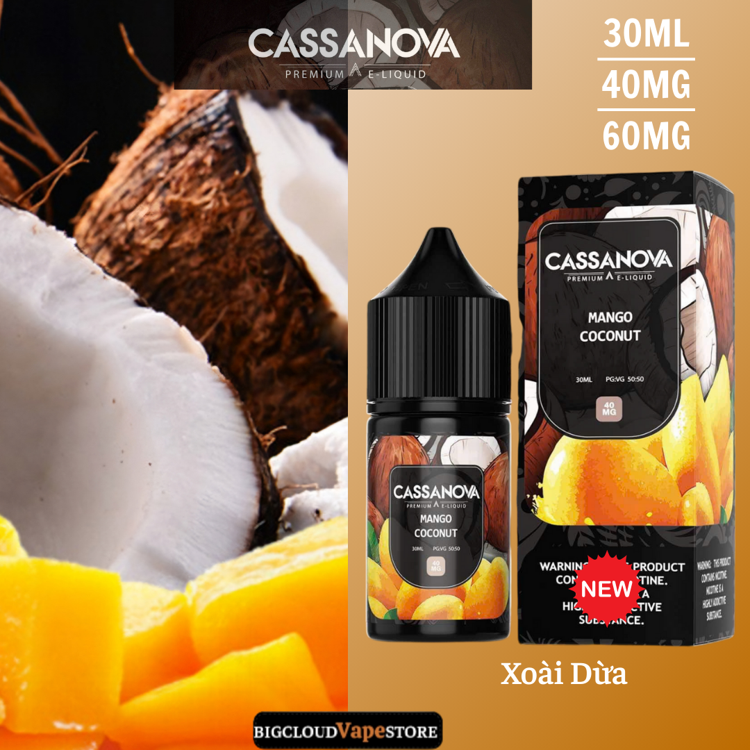 Cassannova Salt 30ml 40MG-60MG Xoài Dừa